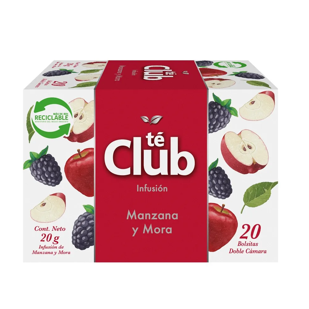 TE CLUB MANZANA MORA 20 BOLSAS