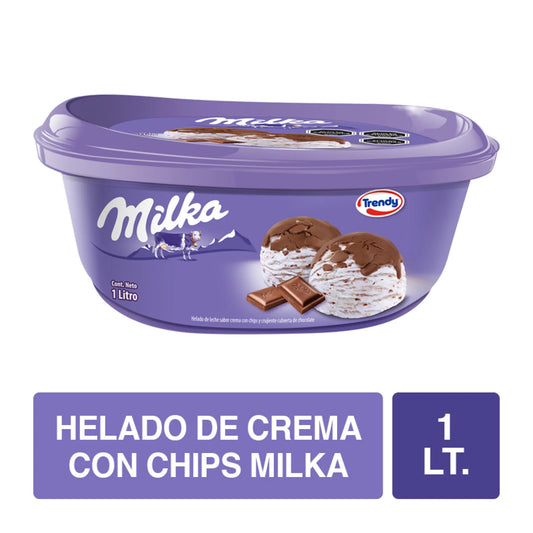 Helado Crema Chips Milka Trendy 1L