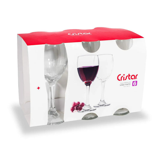 Set 6 Copas Versalles Vino Tinto 300cc Cristar