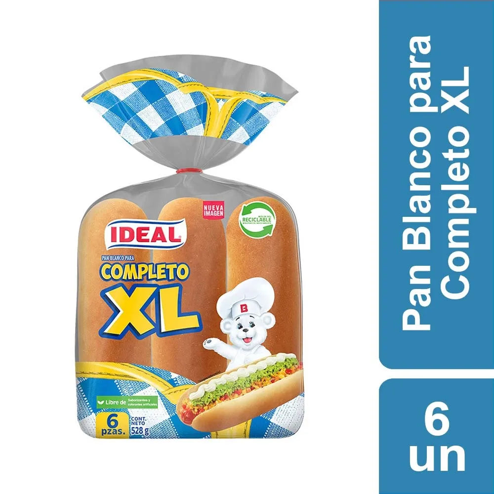 Pan Blanco para Completo XL Ideal 6 Un