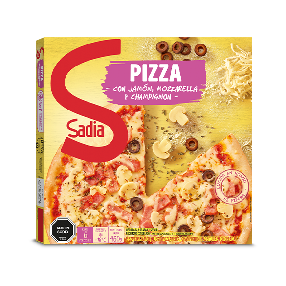 Pizza Jamón Mozzarella Champiñon Sadia 460 Gr