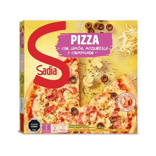 Pizza Jamón Mozzarella Champiñon Sadia 460 Gr