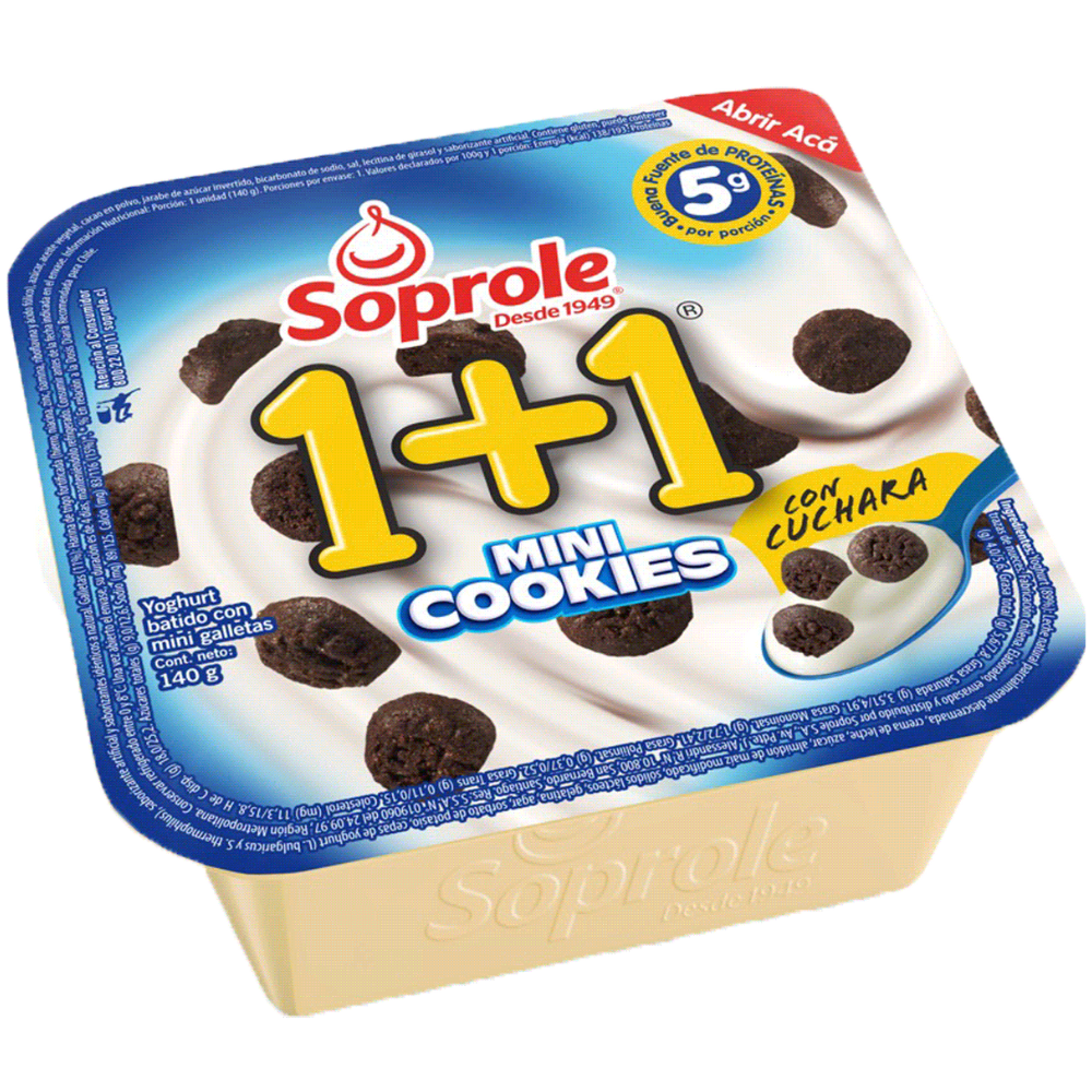 Yoghurt Con Cereal 1+1 Mini Cookies Soprole 140g