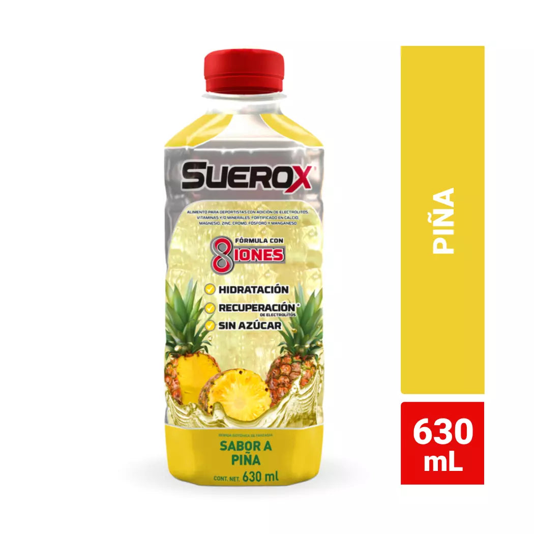 Bebida Isotonica 8 Iones Piña Suerox 630 Ml