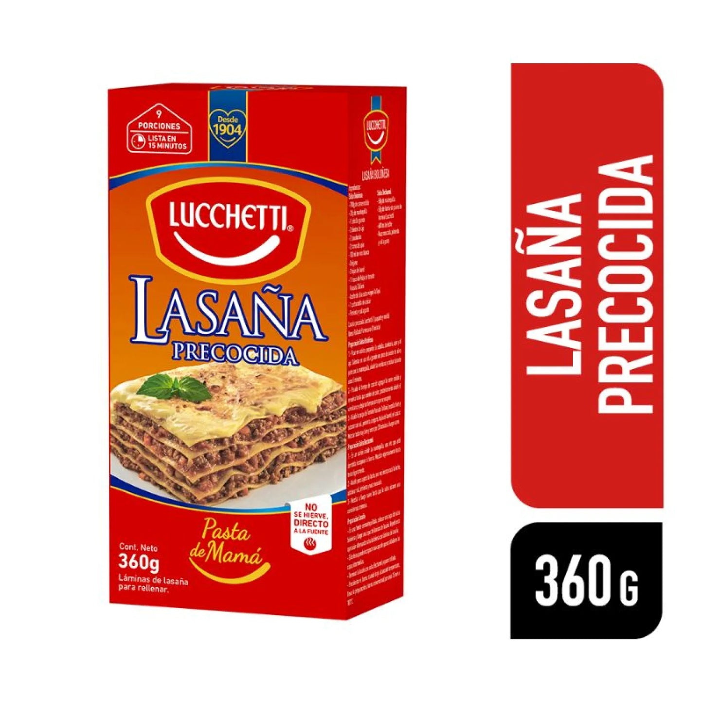 Lasaña 15 Min Lucchetti 360 Gr