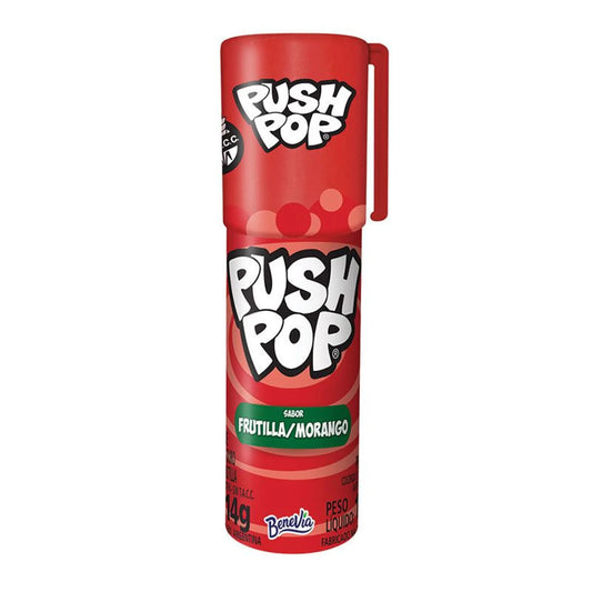 Caramelo Push Pop Frutilla 14g