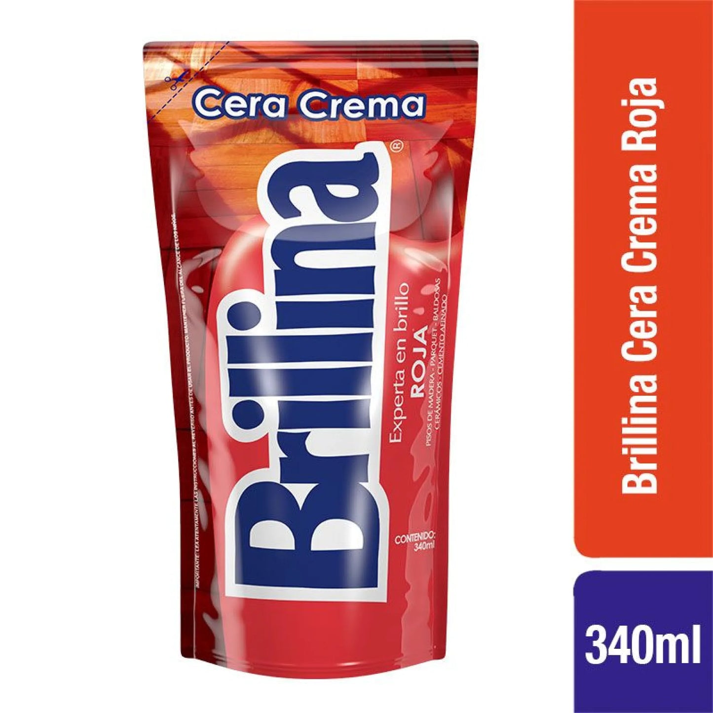 Cera Crema Roja Brillina 340ml