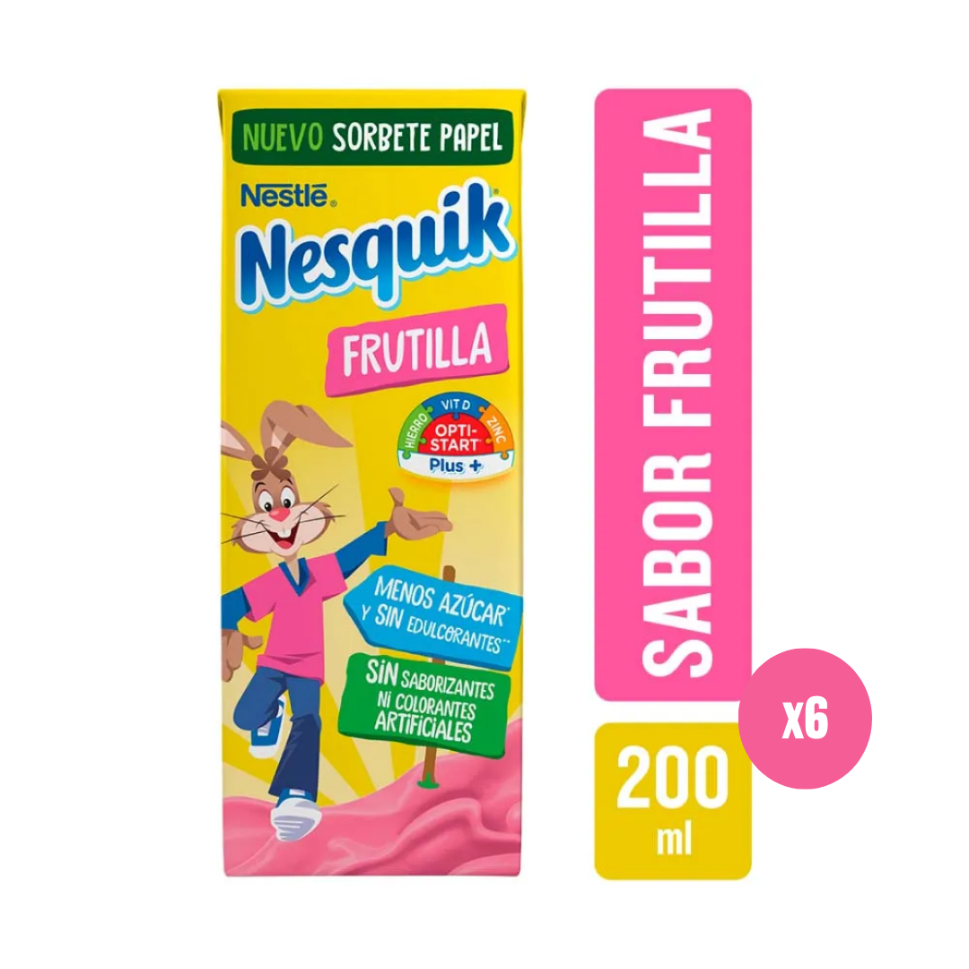 Leche Frutilla Nesquik 200ml 6un