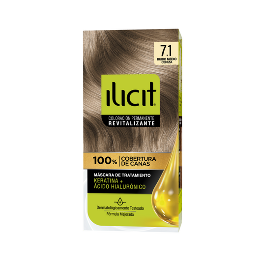 Tintura De Pelo Ilicit Rubio Medio Ceniza 7.1  47g